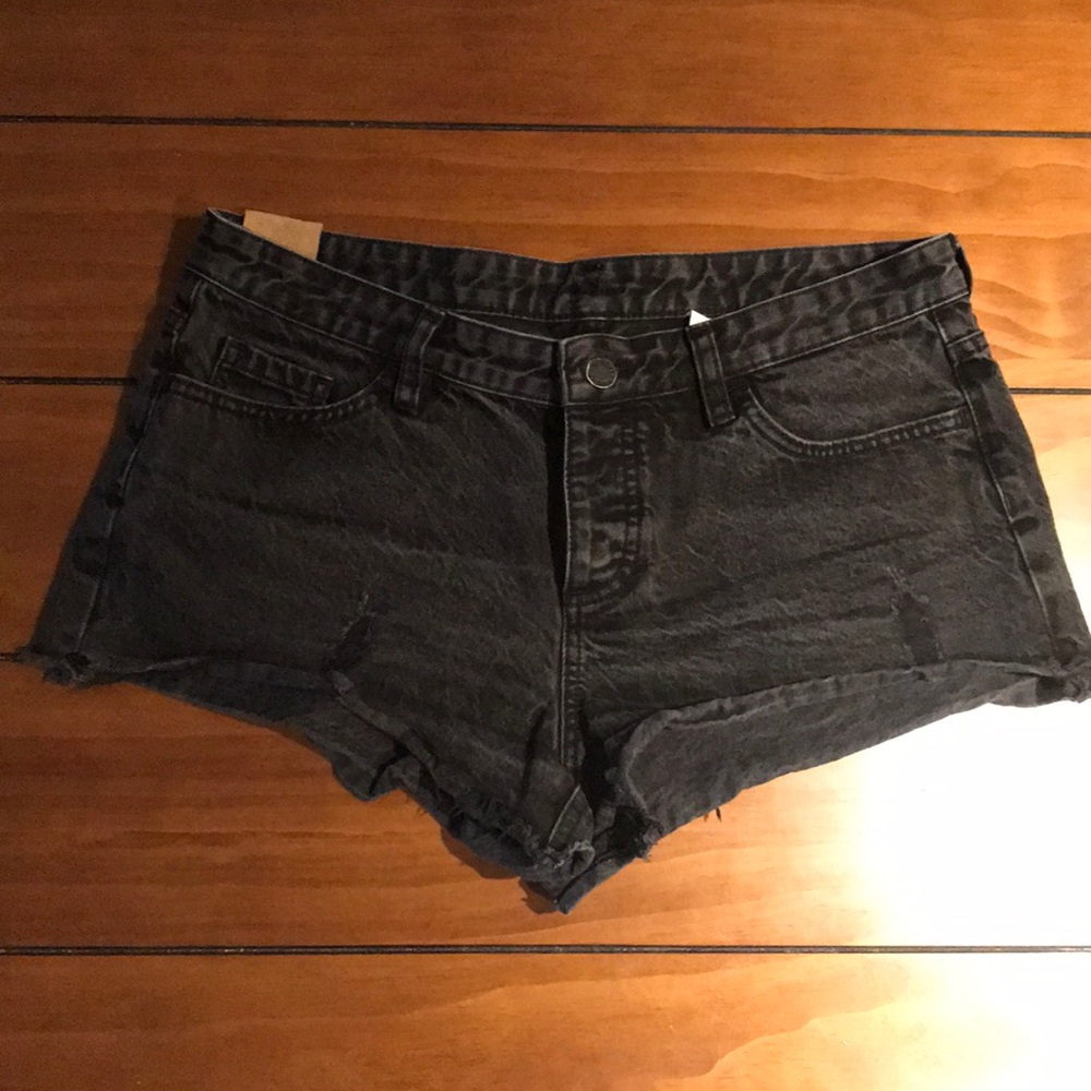 Black Distressed Cheeky Jean Shorts from pac sun